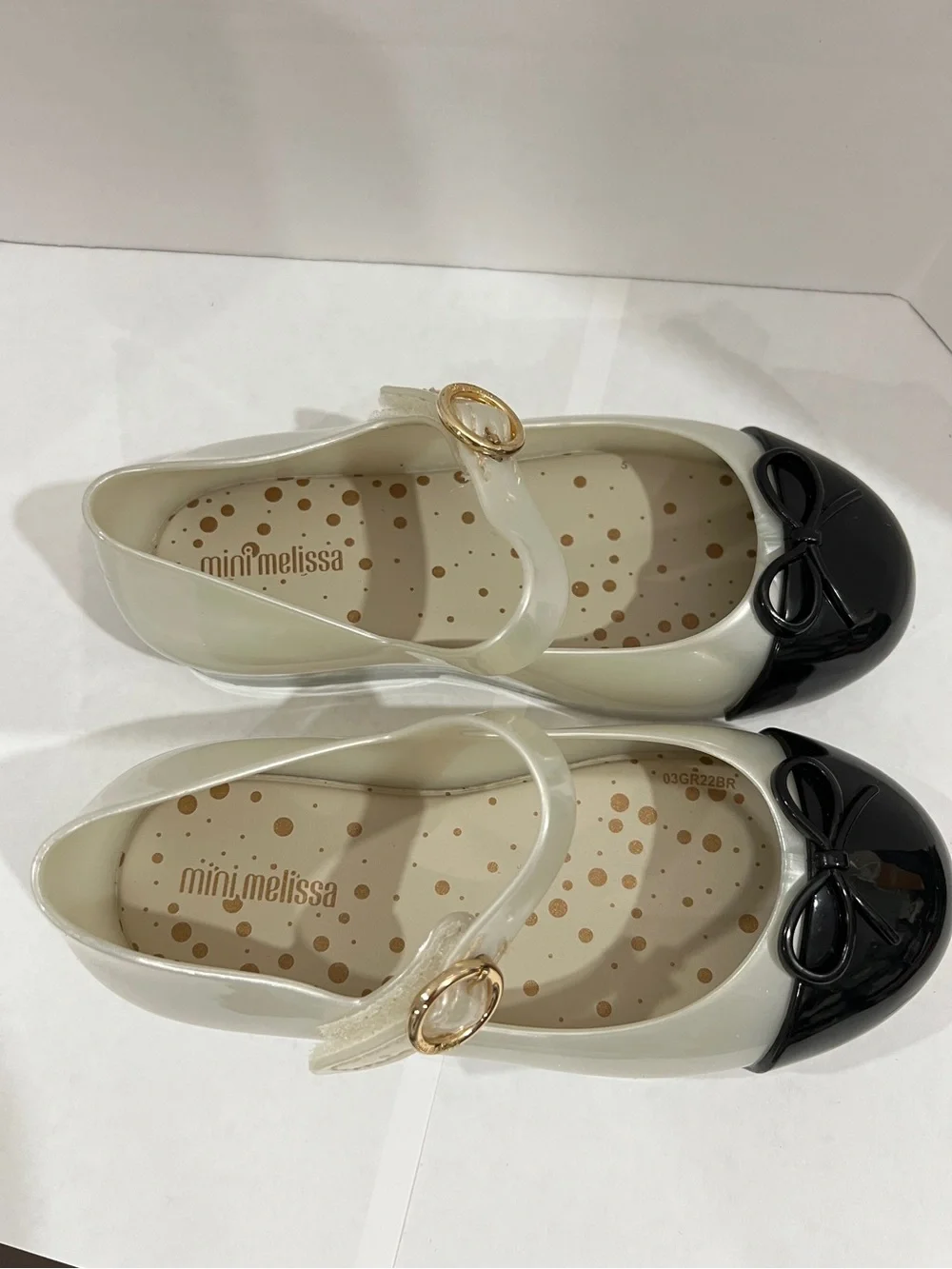 MINI MELISSA Little Girls Mini Sweet Love Cap Toe Mary Jane Size 10 Pearly White